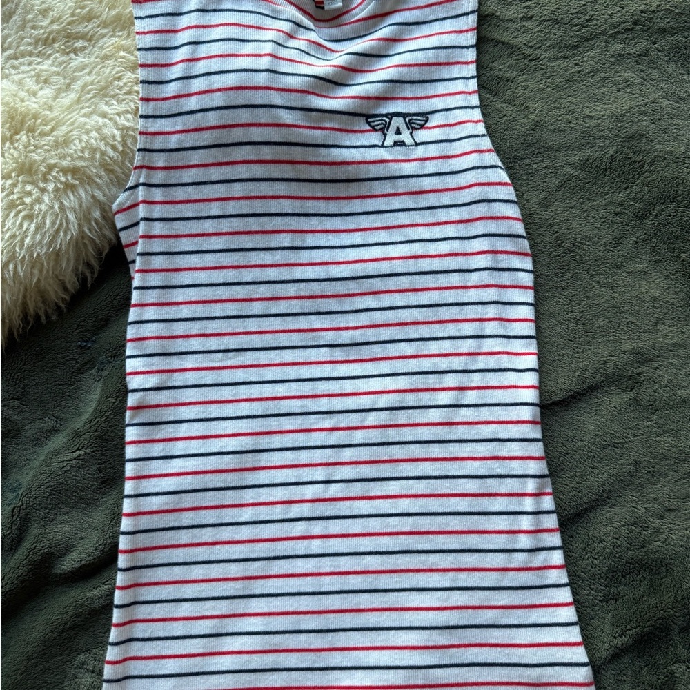Marvel Red and White Tank Top with Stripes